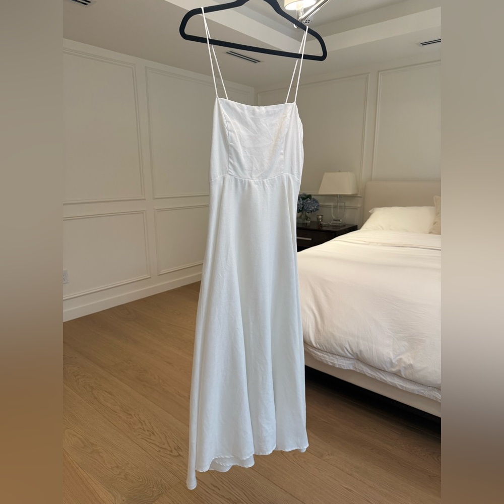 Reformation White Monette Linen Dress